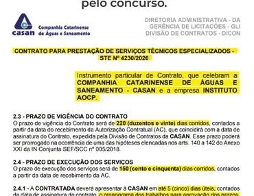 Concurso CASAN confirma Instituto AOCP como organizador e prevê 40 vagas para níveis médio, técnico e superior